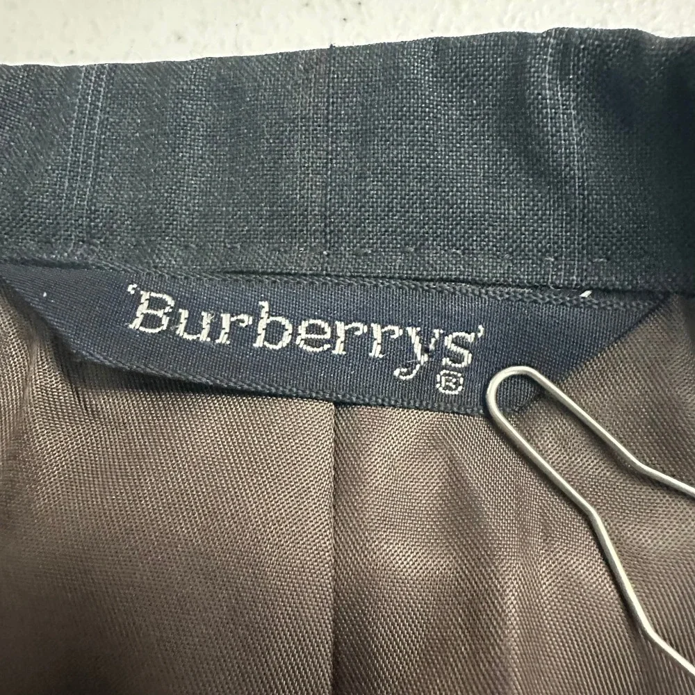 Burberrys Mens Vintage Old Money Pinstripe Wool Blazer Jacket Sz 42R Made in USA